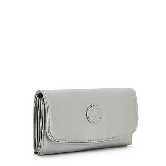 Kipling Money Land Metallic Snap Plånbok Silver | SE 1430BE